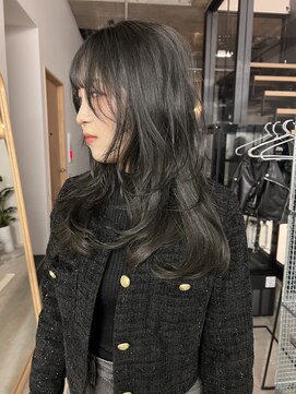 オリーブカラー/レイヤーカット