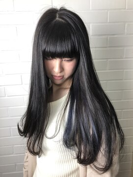 ヘア プロデュース キュオン(hair produce CUEON.) ラベンダーブルーハイライト ×　ロング