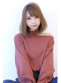 ことりベージュローライト大人かわいい小顔スリークボブ大人ボブ
