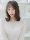 大人かわいいシースルーバングバレイヤージュa上尾20代30代40代