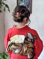 サクライ美容室&nbsp;成人式のアップヘアー