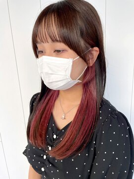 アルバム 池袋(ALBUM) インナーピンク_外ハネボブセクションカラー_ba402962