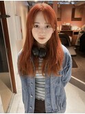 【中澤彩乃】ビビッドオレンジカラーケアブリーチ暖色カラー