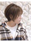 #耳掛けショート#ショートボブ#ベージュカラー