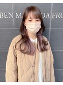 インナーカラー_ミルクティーピンク_暖色系カラー