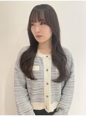 【 YOKE 】ロングレイヤーチョコレートブラウン小顔韓国