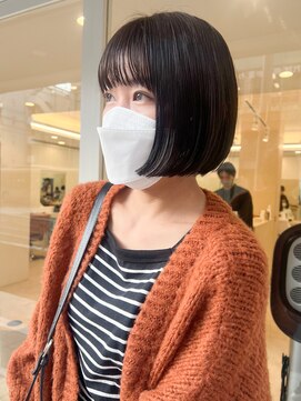 ガーデンヨコハマエスト(GARDEN YOKOHAMA est) ボブ　黒髪　前上がりボブ　似合わせカット