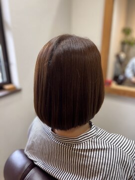 ヘアーハピネス ハート(hair happiness heArt) 髪質改善前下がりボブ大人ボブ脱白髪染めハイライト