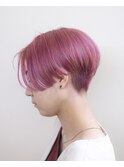 ピンク#刈り上げ#ダブルカラー#ハンサムショート#ケアブリーチ