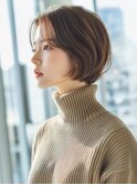 ☆ダークパープルナチュラルショートミルクブラウン髪質改善ボブ