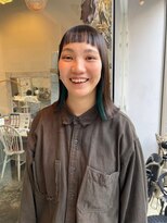 ココロカラ(Cocorokara)&nbsp;インナーカラー　デザインカラー　グリーンカラー　ブリーチ