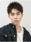 束感ツーブロック刈り上げアップバング短髪就活ビジネスショート