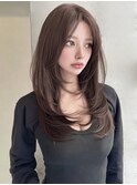 韓国/小顔/黒髪/ココアベージュ/銀座/レイヤーカット