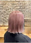 外ハネボブ×ピンクベージュ