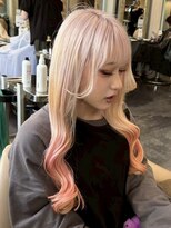 アウラ(AURA)&nbsp;盛岡ダブルカラーブロンドハイトーンミルクティーベージュ韓国