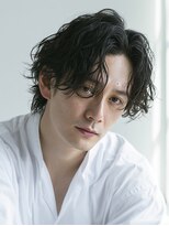 ビフィーノ リルネ フォー メン(Bifino Rilune for men)&nbsp;MEN’S/リバースセンターパート/ニュアンスパーマ/川西池田