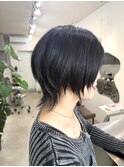 丸みショートウルフ/顔まわりレイヤー/30代40代50代60代/箕面