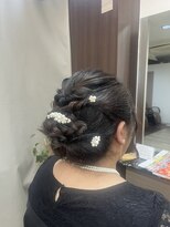 フレックス 八幡山店(FLEX)&nbsp;結婚式お呼ばれヘアアレンジ/シニヨン/編み込み/くるりんぱ
