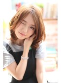 ☆Zina☆女子力アップニュアンスカール鎖骨ミディ