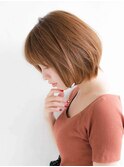 簡単スタイリング オレンジベージュ 小顔ヘア