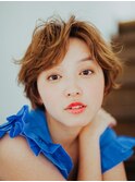 外国人風ショートウェーブ20代/30代/40代/50代/庭瀬