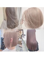抜群の透明感！ケアブリーチ使用Wカラー　ミルクベージュ系