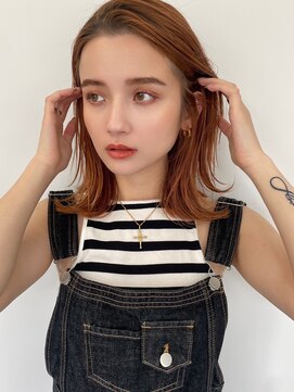 フィーリーカラー 大阪梅田店(feery color) オリーブベージュショートミニボブグレージュブリーチレイヤー