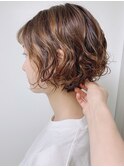 【morio原宿】ゆるふわショート　緩めパーマ　前髪あり