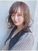 【ミディアム】【外はね】【レディースパーマ】【渋谷】