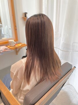 タイズ(ties) 20代30代40代ピンクベージュ髪質改善カラー艶感ストレート