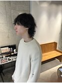 マッシュウルフ波巻きパーマ