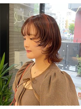 シア 春日部店(SHEER) オレンジカラーとウルフ/SHEER春日部店