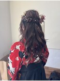 卒業式　袴　ハーフアップ