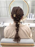 結婚式やパーティーに♪ふわふわ編み下ろしスタイル◎