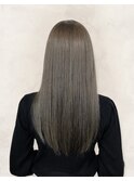 20代30代40代艶感ストレートアッシュグレージュ透明感ロング
