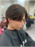 15110黒髪アッシュブラックフェザーショート刈り上げショート