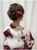 浴衣着付け/ヘアセット/ふわふわアップ/シニヨン/花火大会