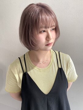 エイム(A-im) レイヤーボブ×ラベンダーグレージュ　ブリーチあり