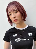 ピンクアッシュフェイスレイヤーボブ似合わせ小顔t719