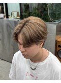 センターパート/外国人風ハイライト/メンズハイライト