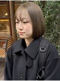 花田/ミニボブ小顔オリーブグレーブリーチなしカラー下北沢韓国
