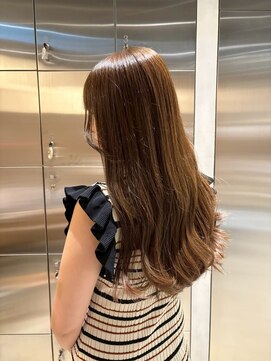 オーガニック リブ 川越(organic+live) ブリーチなし◎ブラウンベージュロング×艶色グレージュ