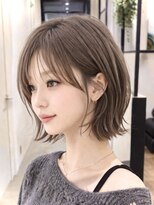 フリック 京都河原町店(FLICK) ★ひし形ショートボブ/フレンチバング/透明感カラー/京都