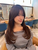 ロンドアベニール 北千住(Lond avenir)&nbsp;ミルクティーベージュ/レイヤーボブ韓国巻き顔周りカット/北千住
