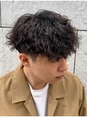 フェザーパーマサーフカール刈り上げセンターパート
