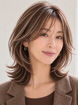サーカス バイ ビュートリアム 青山(CIRCUS by BEAUTRIUM)&nbsp;表参道 白髪ぼかしハイライト ふんわりレイヤーカット 40代50代