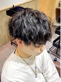ツイストスパイラル／メンズカット／刈り上げマッシュ／波巻き