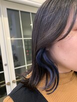 アロヘアー(Alo hair) ブルー×イヤリングカラー