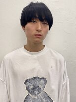 ロイ 南青山 表参道(ROI)&nbsp;メンズニュアンスパーマセンターパート黒髪スパイラルパーマ