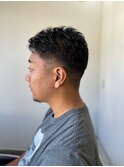 MEN'S HAIR 刈り上げブラックショートヘア